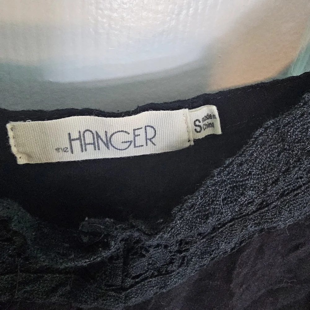 The Hanger Black Beach Cover-up Sheer Slip Dress w/ Zig Zag Pattern Women's Sz S
